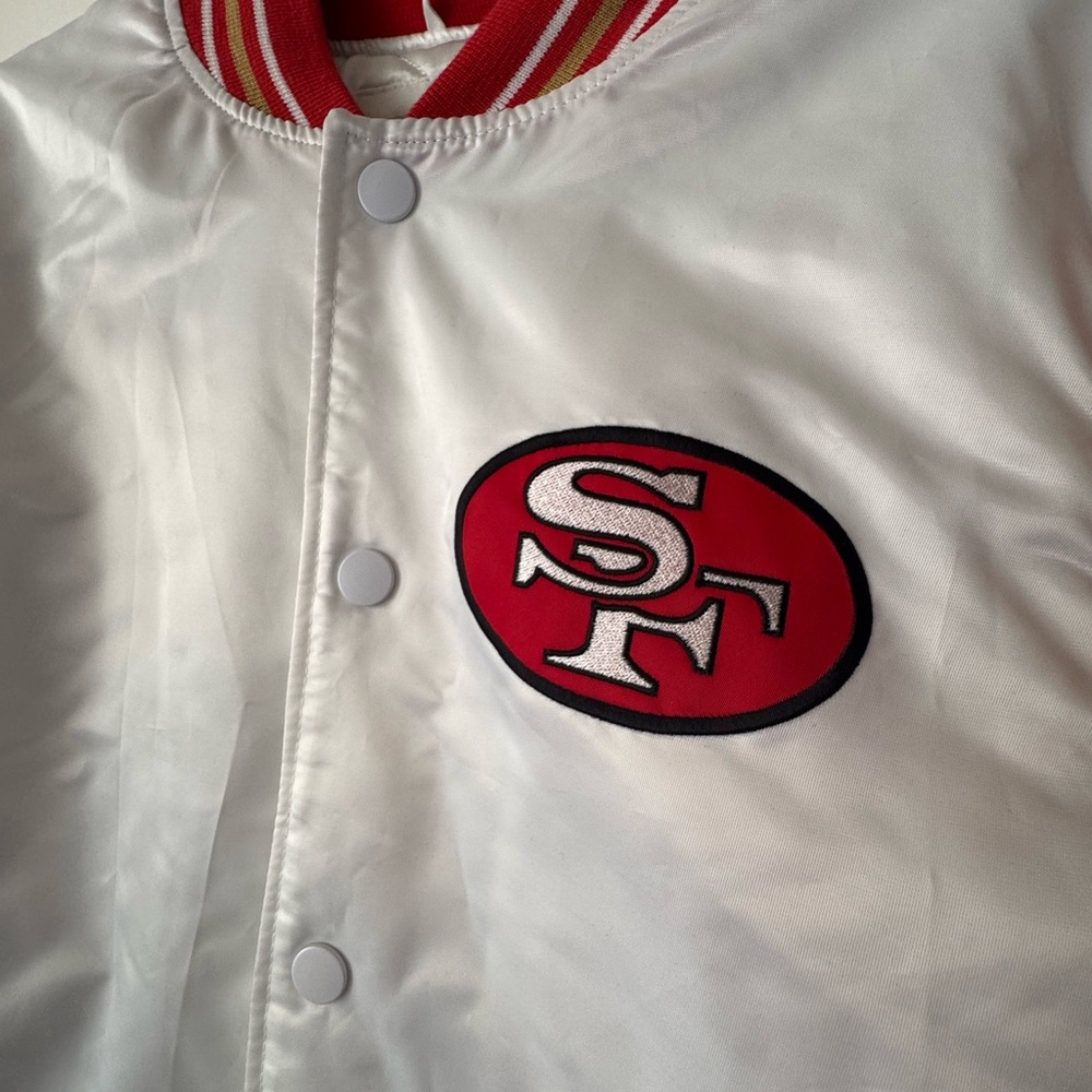 STARTER White Quilted Satin Jacket